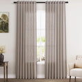 Brownish Grey Linen Curtains 84 Inches Long by Nanspring