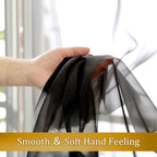 Aiyufeng Black Curtains 36 inches Long 2 Panels, Short Cafe Sheer Tiers - Image 7