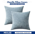MIULEE Pack of 2 Couch Throw Pillow Covers 16x16 Inch Coastal Smoke Blue Modern - Image 7