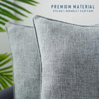 HPUK Linen Throw Pillow Covers Pack of 2, 18x18 Inch Accent Cushion Covers - Image 4