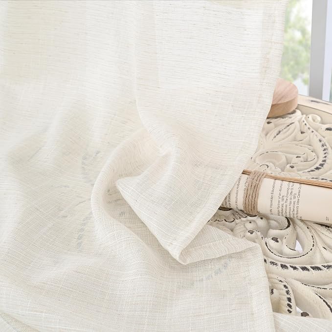 BGment Linen Semi Sheer Curtains 72 Inch Length - Image 7