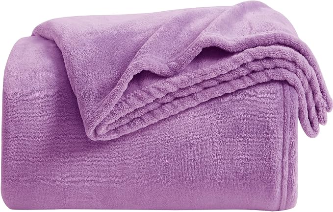 KMUSET Fleece Blanket Throw Size Lilac Lightweight Super Soft Cozy Luxury Bed by COZYBLANKETHappyHomeLife