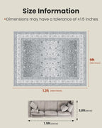 AMADA HOMEFURNISHING 9x12 Area Rugs, Washable Living Room Rug - Image 2