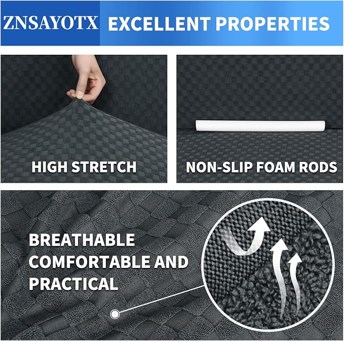ZNSAYOTX 1 Piece Jacquard Chair Slipcovers - Image 4