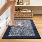 Bathroom Rugs 24x17 Non Slip Washable, Dark Blue Bath Mat - Image 2