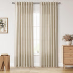 Nanspring Eggshell Beige Linen Curtains 84 Inches Long by Nanspring