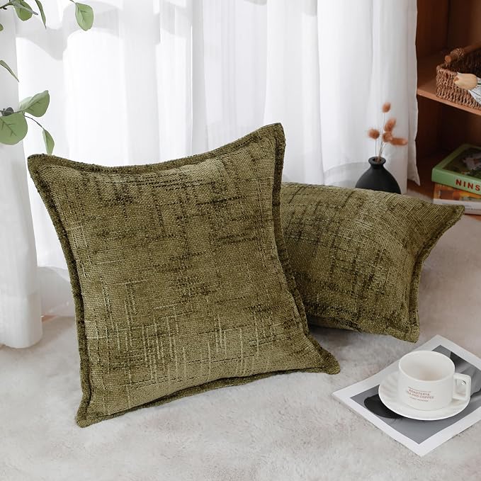 HPUK Fall Chenille Soft Throw Pillow Covers 18x18 Set of 2, Accent Cushion - Image 3