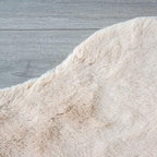 ORINOVA Light Brown Beige Plush Faux Rabbit Shaggy Fur Area Rugs - Image 7