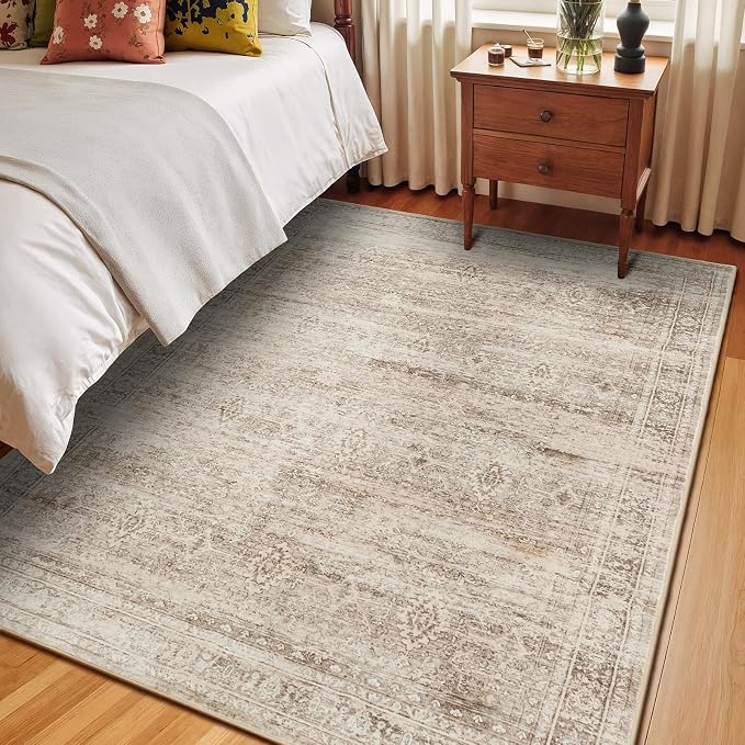 Lofus 5x7 Area Rug for Living Room, Soft Neutral Carpets for Bedroom Dining - Image 4