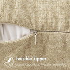 MIULEE Pack of 2 Beige Throw Pillow Covers 12x20 Inch Soft Lumbar Pillow Covers - Image 3