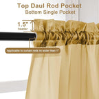 Chyhomenyc Gold Sheer Curtains 96 inches Long 2 Panels, Light Filtering Soft - Image 2