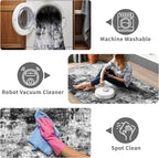 3x10 Washable Runner Rugs for Hallway: Easy-to-Clean Abstract Runners for - Image 4