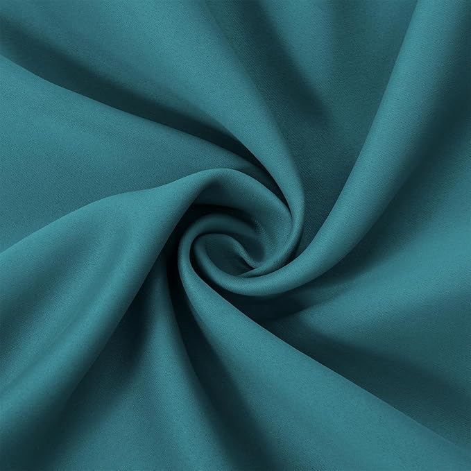 LEMOMO Blackout Curtains 66 x 95 inch/Sea Teal Curtains Set of 2 Panels/Thermal - Image 5