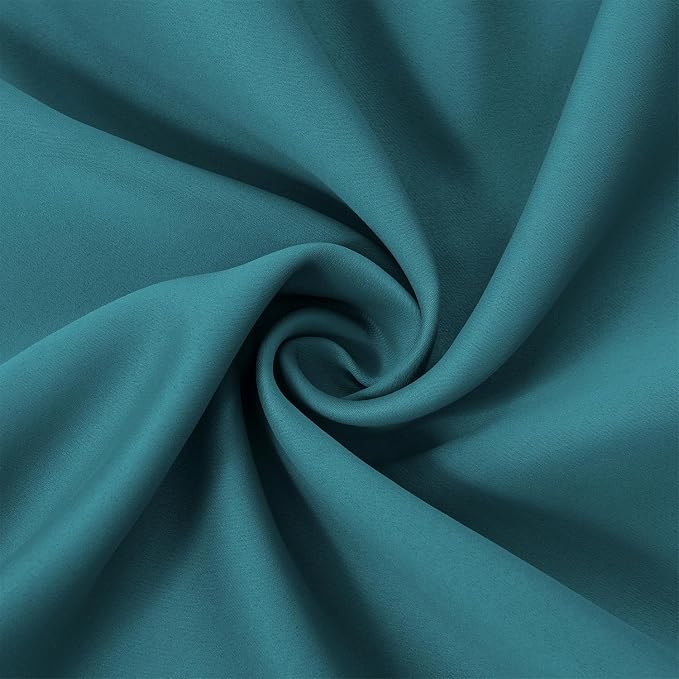 LEMOMO Blackout Curtains 52 x 45 inch/Sea Teal Curtains Set of 2 Panels/Thermal - Image 5