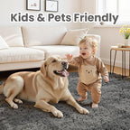 5x8 Area Rugs for Living Room: Soft Fluffy Shag Grey Rugs for Bedroom, Non Slip - Image 4