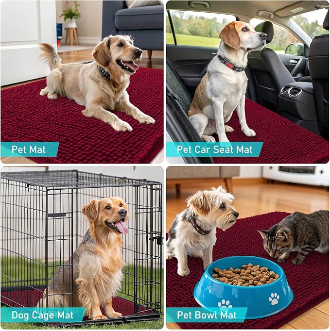 OLANLY Dog Door Mat for Muddy Paws 54x24, Absorbs Moisture and Dirt, Absorbent - Image 7