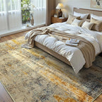 Ompaa Living Room Rug 6x9 Beige Area Rug Machine Washable Boho Rug Non Slip - Image 2