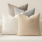 MIULEE Boho Farmhouse Throw Pillow Covers 18x18 Inch Set of 4 Neutral Tan by MIULEE