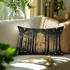 Rustic Night Moon William Morris Inspired Forest Gold Pillow Covers 18x18 - Image 3