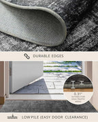 Latte&Fog 2x3 Entryway Rug, Small Modern Abstract Door Mat, Washable Kitchen Rug - Image 4