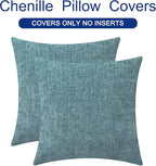CaliTime Throw Pillow Covers Decorative 20 X 20 Inches Pack of 2 Cozy Chenille - Image 6