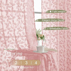 Chyhomenyc Extra Long Blush Pink Sheer Curtains 108 Inch Length 2 Panels Set - Image 2