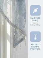 Molaxhome Swag Curtain 51 inch Length Rod Pocket Scalloped Curtain Valance - Image 7
