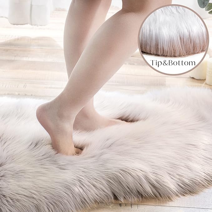Ashler Faux Fur Rug, Fluffy Shaggy Area Rug Ultra Soft 2 x 3 Feet Sheepskin Fur - Image 4