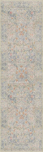 Hazo Haus Non Slip Beige Blue Hallway Runner Rug - Image 2