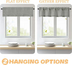 OWENIE Dark Grey Valances for Windows 1 Pcs, Light Filtering Textured Farmhouse - Image 5
