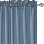 RYB HOME 2 Panels Sheer Valances Faux Linen Weave Textured Valance Curtains - Image 2