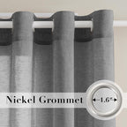 H.VERSAILTEX Linen Curtains Nickel Grommet Natural Linen Semi-Sheer Curtains 2 - Image 2