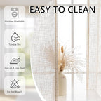 MYSKY HOME Short Linen Curtains 36 Inch Length - Image 8