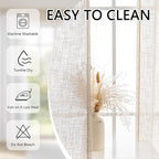 MYSKY HOME Kitchen Semi Sheer Linen Curtains 24 Inch Long, Light Filtering - Image 8