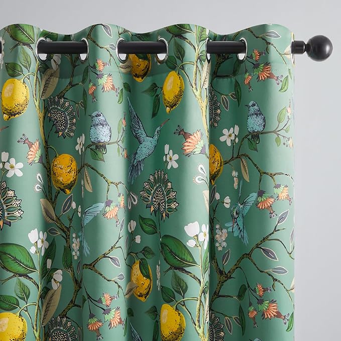 Topfinel Sage Green Small Kitchen Curtains 36 Inch Watercolor Botanical Floral - Image 4