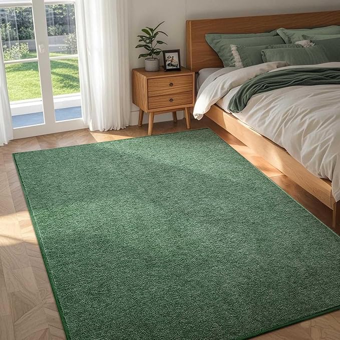 FinRèc 4x6 Washable Area Rugs for Bedroom Living Room, Low Pile Thin Rug Solid - Image 2