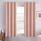 MIULEE Linen Blackout Curtains for Bedroom Thermal Insulated Blush Pink Grommet by MIULEE