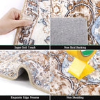 HEBE Hallway Runner Rug 2'8''x14' Washable Vintage Distressed Area Rugs Non - Image 3