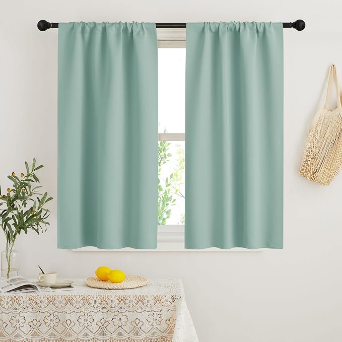 RYB HOME Blackout French Door Window Curtain Covering, Rod Pocket Thermal by RYBHOME