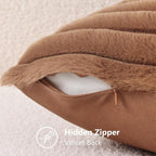 decorUhome Cozy Faux Fur Throw Pillow Covers 12x20 Set of 2 Decorative Soft - Image 8