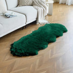 duduta Emerald Green Faux Sheepskin Runner Rug 2x6 ft, Fluffy Shag Bedroom Dorm - Image 5