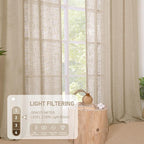 LAMIT Linen Curtains for Living Room Bedroom, 84 inch Curtains Light Filtering - Image 4