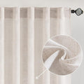 MIULEE White Linen Curtains 96 Inch Long by MIULEE