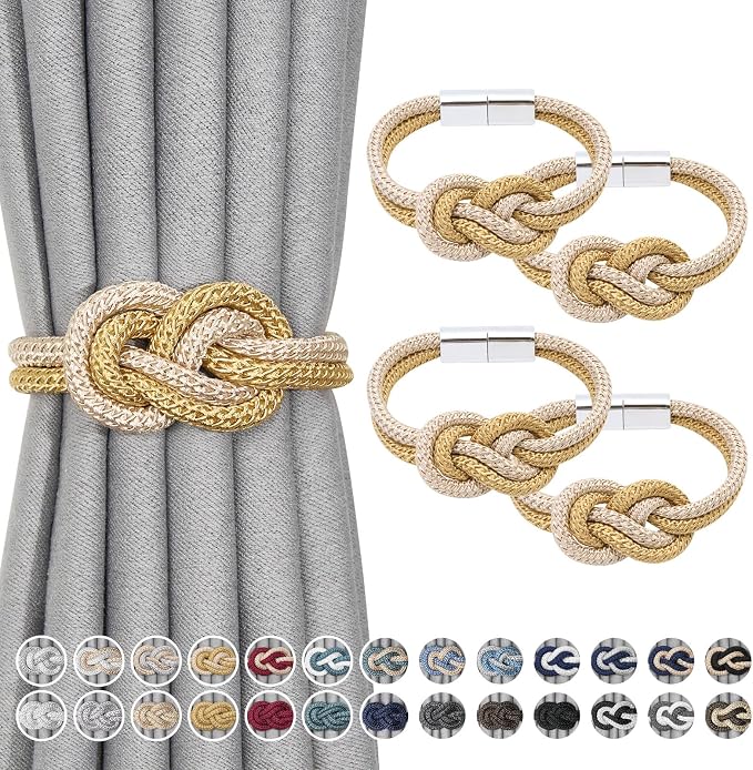 NICEEC 4 Pack Mini Magnetic Curtain Tiebacks Nordic Simple Style Drape Tie by NICEEC