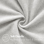 MIULEE Pack of 2 Light Gray Throw Pillow Covers 18x18 Inch Soft Chenille Pillow - Image 2