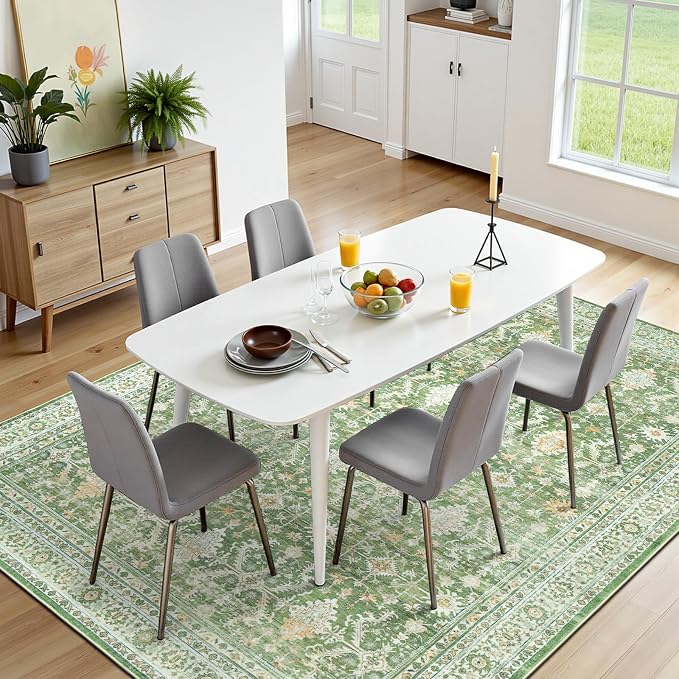 Lofus 6x9 Area Rug for Living Room, Light Green Washable Area Rugs - Image 2