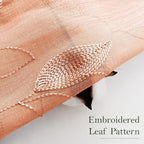 HOMEIDEAS Fall Burnt Orange Sheer Curtains 96 Inches Long 2 Panels Embroidered - Image 3