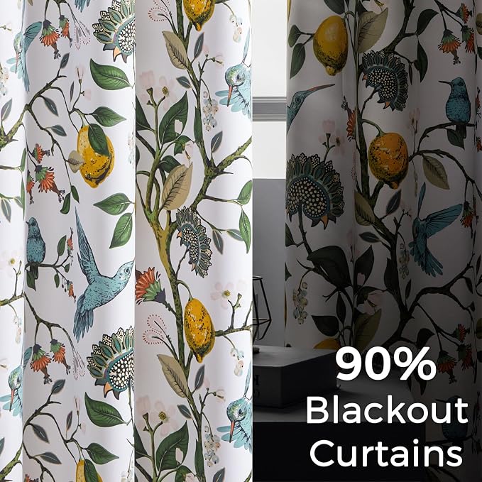 Topfinel White Pretty Pioneer Woman Blackout Curtains 63 Inches Length 2 Panels - Image 4