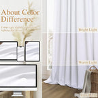 Guken White 100% Blackout Linen Curtains 52 Inch Wide by 140 Inch - Image 7