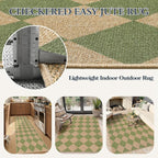 Lahome Colette Checkered Green Runner Rug, 2x8 Carpet Runners - Image 5